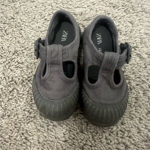 Zara Kids Charcoal Mary Jane Style Sneakers